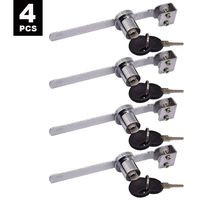 Sliding Glass Door Lock 4Pcs Glass Case Lock Showcase Lock Ratchet Lock Display Case Lock Security Glass Case Lock with Chrome Finish