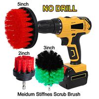 HIFROM Drill Brush - 2" 3" 5" Power Drill Attachment Medium Stiffness Bristles Scrubbing Scrubber Cleaning Kit for Bathroom Surfaces Tile Grout Showers Mineral Marble and More
