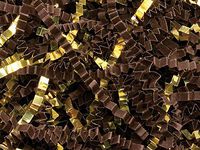 Crinkle Cut Gift Shred Filler - 10 LB - Brown and Gold