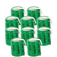 10x Exell 1/3AA Size 1.2V 300mAh NiMH Rechargeable Batteries w/Tabs use with electric razors toothbrushes high power static applications (Telecoms UPS & Smart grid) electric tools electric mopeds