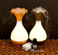 Stress & Anxiety Relieving Essential Oil Starter Kit – Ultrasonic Cool Mist Essential Oil Diffuser, Aromatherapy Necklace & Stress Relieving Oil with Anxiety Session by Hypnotist (Dark Wood)