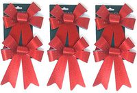Holiday Crafts (TM) Set of 6 Hologram Bows - 5.5 x 8 Inches Each - Red Hologram