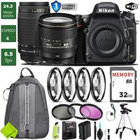 Nikon D750 DSLR Full Frame Camera with 24-120mm VR Lens & Nikon 70-300mm + 4 Piece Macro Close-Up Set + 3PC Filter Kit (UV FLD CPL) + Tripod + Backpack + 1 Year Extended Warranty