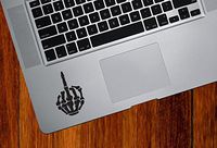 Yadda-Yadda Design Co. Skeleton Hand Middle Finger - Trackpad | Tablet | Computer - Vinyl Decal Sticker YYDC (2.25" w x 3.5" h) (Color Choices) (Black)