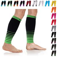 NEWZILL Compression Calf Sleeves (20-30mmHg) for Men & Women - Perfect Option to Our Compression Socks - for Running, Shin Splint, Medical, Travel, Nursing, Cycling (S/M, i-Black/Green)