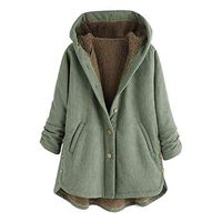 SUIKI Winter Coat, Women's Vintage Outwearcoat Jacket Plaid Asymmetrical Button Hooded Outerwear Outwear Parka