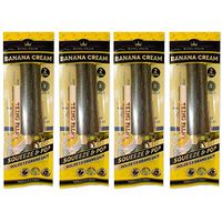 King Palm - Slim Size - Squeeze & Pop Pre Rolls - Banana Cream Flavored - Natural Pre Wrap Palm Leafs - Organic Wraps - Flavored Pre Rolled Cones - Flavored Wraps (4 Packs, 8 Rolls)