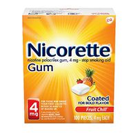 Nicorette Nicotine Gum, Stop Smoking Aid, 4 mg, Fruit Chill Flavor, 100 count