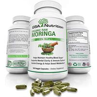 Moringa Oleifera 180 Capsules - Organic USDA Certified- Pure Green Leaf Powder Superfood Supplement - 1200mg Serving - Metabolism - Energy Support - 3 Month Supply - Nutrient Rich- Non-GMO- Vegan