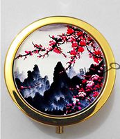 BlackKey Pink Sakura Japanese Cherry Blossom 3-Compartment Decorative Pocket Gift Box Case Organizer for Pill, Color 2 -836