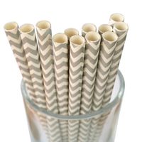Free DHL 500 pcs Grey Chevron Paper Straws Bulk, Gray and White Zig Zag Paper Drinking Straws for Holiday Party, Wedding, Birthday, Mason Jar Straws