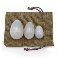 Grey Agate Eggs Jade Eggs Set of 3 Massage Stones for Kegel Exercise Pelvic Floor Muscles Vaginal Exercise Health Care