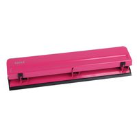 Eagle Desktop 3 Hole Punch, Paper Puncher, Heavy Duty,12 Sheet Capacity, Metal (Deep Pink)