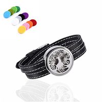 constantlife Adjustable Genuine Leather Band Bracelet Aromathrapy Jewelry Essential Oil Diffuser Fragrance Cuff Bangle (Sheep)