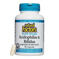Natural Factors, Acidophilus & Bifidus Double Strength, Supports Digestive Health and Microflora Balance, Probiotic Supplement, 10 Billion CFU, 90 capsules (90 servings)