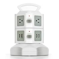 TNP Power Strip with USB Surge Protector - 6 AC Outlet + 4 USB Port Charger Charging Station Power Supply Adapter Multi Socket Plug Powerstrips Bar Stand Tower, Individual Switch, 6FT Extension Cord