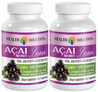 antioxidant Complex - ACAI Berry Lean - Pure and Potent Ingredients - acai Pulp - 2 Bottles (120 Capsules)