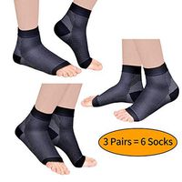 Laneco Plantar Fasciitis Socks (3 Pairs), Compression Foot Sleeves with Heel Arch & Ankle Support, Great Foot Care Compression Sleeve for Men & Women