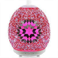 MosaMore Essential Oil Diffuser 200ml Handmade Mosaic Glass New Designs Ultrasonic Humidifier, Mist Intensity, Power and 7 magic color LED lights Settings for Home,Yoga Studio, Office, Baby Room, Spa