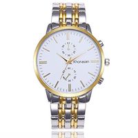 Fxbar,Luxury Watch Fashion Stainless Steel Watch for Men's Quartz Analog Wrist Watch Dress Watch(White)