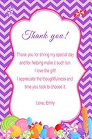 30 Personalized Thank You Cards Purple Chevron Zig Zag Various Colors Sweet Treats Design Birthday Party Baby Shower + 30 White Envelopes