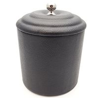 Soft Leather Pipe Tobacco Jar - Authentic Full Grade Cow Leather - Black
