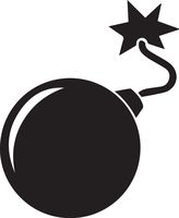USCLIFESTYLE Funny Bomb (Black) (Set of 2) Premium Waterproof Vinyl Decal Stickers for Laptop MacBook Phone Tablet Helmet Car Window Bumper Mug Tuber Cup Door Wall Decoration
