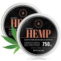 (2-Pack) Organic Hemp Salve - 750MG - Anti Inflammatory Cream Formula for Back, Joints & Muscles - Handmade with Arnica Montana, Menthol, Aloe Leaf, Shea Butter, Cacao Butter & Turmeric - 2oz