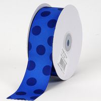 BBCrafts Royal with Navy Dots Grosgrain Ribbon Jumbo Dots 1-1/2 inch 25 Yards