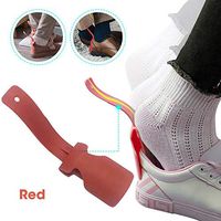 MOGOI Lazy Shoe Helper,Portable Sock Slider,Handled Shoe Horn Shoe Lifting Helper for Men Women Kids Daily Use, Easy on Easy Off,Perfect Shoe Horn/Slider for Elderly,Disabled,Pregnancy,Red,1PC