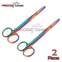 PRECISE CANADA: SET OF 2 MULTI TITANIUM COLOR RAINBOW STITCH SCISSORS 5.5" STAINLESS STEEL