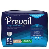 Prevail Maximum Absorbency Incontinence Underwear for Men, Large/Extra Large, 54 Count
