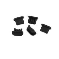 uxcell 5Pcs Micro-USB Black Silicone Anti-dust Stopper/Plug for Protect Data Port of PC
