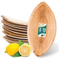Verde Planet - 8 inch Boat Palm Leaf Trays - Biodegradable, Ecofriendly, Disposable, Sturdy, Elegant, Premium Quality Plates, USDA Certified - 10 Count