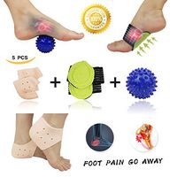 Plantar Fasciitis Inserts, Arch Support, Massage Ball, Best for Heel Pain Treatment, Cracked Heel Protectors, Foot Massager, Flat Feet, Relieve The Swelling and Tingling.(5 PCS)