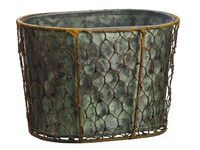 5"Hx4.5"Wx7"L Meshed Tin Bucket Copper Galvanized (pack of 12)