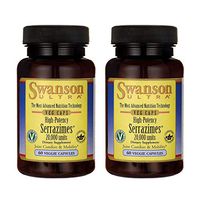 Swanson High-Potency Serrazimes 20000 Units 20000 Units 60 Veg Capsules Enzyme (2 Pack)