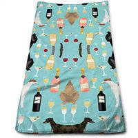 SDHEIJKY Greyhounds and Wine Towels Kitchen Bar Mop Cleaning Towels (12 X 28 Inch)