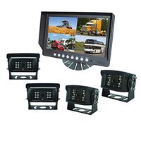 9" Digital Quad Split Monitor Rear View Back up Camera System for Bus Truck Rv