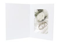 Golden State Art, Pack of 50, Cardboard Photo Folders for 4x6 Photos - Angel Design Front Decoration - White - Portrait/Vertical Display