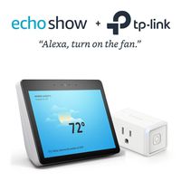 All-new Echo Show (2nd Gen) - Sandstone Fabric Bundle with Kasa Smart Wi-Fi Plug Mini by TP-Link