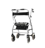 AJIC Rollator Walker Aluminum Folding Mobility Walker with Seat 8.5-Inch Wheels Basket for Seniors Handles Adjustable Elderly Walker Folding Wheeled Frame (Color : Silver)
