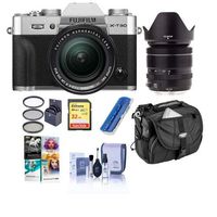 Fujifilm X-T30 Mirrorless Camera with XF 18-55mm f/2.8-4 R LM OIS Lens, Silver - Bundle with Camera Case, 32GB U3 SDHC Card, Cleaning Kit, Card Reader, 58mm Filter Kit, PC Software Package