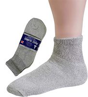 12 Pairs Diabetic Socks Mens Loose Cotton Socks Ankle Grey By Debra Weitzner