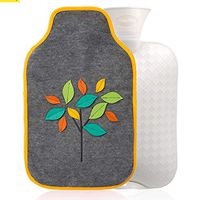 YUN Filled Water Leaf Design Jacket PVC Hot Water Bottle Warm Water Bag 2L