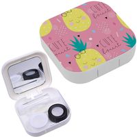 Portable Contact Lens Case Box Travel Kit Mirror + Bottle + Tweezers Container Holder [ Pineapple ]