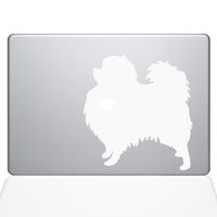 The Decal Guru I Love My Pomeranian Decal Vinyl Sticker, 11" MacBook Air, White (1472-MAC-11A-W)