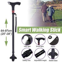 Folding Cane with Alarm Button - Aluminum Walking Aids with LED Light - Lightweight, Fashionable, Collapsible Travel Stick, for Men, Women, Elder