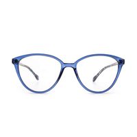 O-Q CLUB Fashion Cat Eye Blue Light Blocking Glasses UV Filter Computer Glasses for Men Women(Transparent Blue)