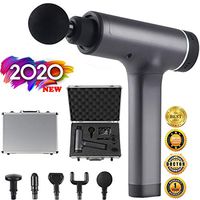 Massage Gun for Athletes,Deep Tissue Percussion Muscle Massage for Deep Relaxation, Cordless Handheld Electric Body Massager Gun,Portable Sports Drill,Super Quiet (Gray)